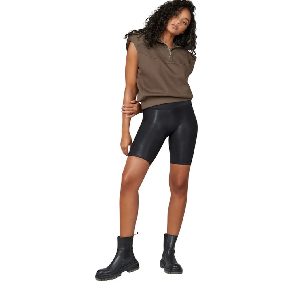 Forever 21 Black Coated Bike Shorts‎ Sleek Fitted Design